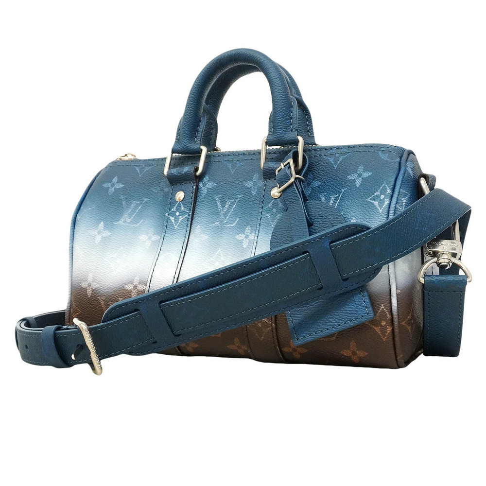 Louis Vuitton Monogram Pigment Keepall Bandouliere Handbag Blue Bag